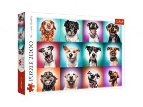 Trefl: Vicces kutyaportrék puzzle - 2000 darabos