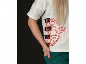 Tee W Adidas női fehér/fekete/piros színű Olimpia póló