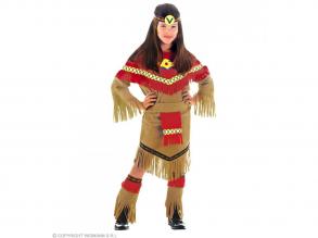Indiánlány piros díszítéssel lány jelmez