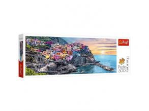 Vernazza napnyugtakor, Olaszország Panoráma puzzle 500db-os - Trefl