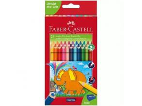 Faber-Castell: Jumbo 24db-os háromszögletű színes ceruza szett hegyezővel