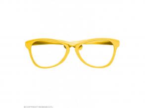 Óriási bohóc szemüveg sárga színben