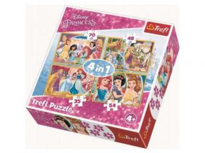 Disney Hercegnők: Mesebéli barátság 4 az 1-ben puzzle - Trefl