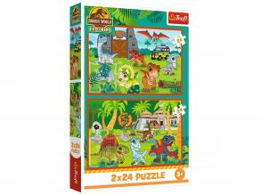 Jurassic World kis dinók 2x24db-os puzzle - Trefl