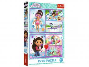 Gabi babaháza egy játékos nap 2x70db-os puzzle - Trefl