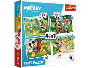 Trefl: Szép nap Mickey számára 4 az 1-ben puzzle - 35, 48, 54, 70 darabos