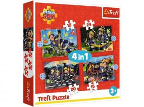Sam a tűzoltó 4 az 1-ben 12-15-20-24 db-os puzzle - Trefl