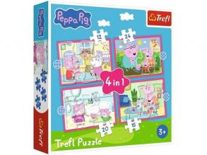 Peppa malac - 4 az 1-ben 12,15,20,24 db-os puzzle - Trefl