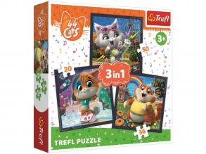 44 csacska macska 3 az 1-ben puzzle - Trefl