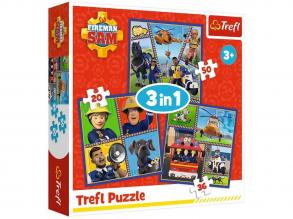 Sam a tűzoltó 3 az 1-ben 50, 36 és 20 db-os puzzle - Trefl