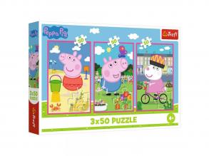 Peppa malac a barátság ereje 3x50db-os puzzle - Trefl