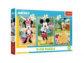 Mickey egér Nyaralás a barátokkal 3x50db-os puzzle - Trefl