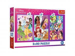 Disney hercegnő barátok 3x80db-os puzzle - Trefl