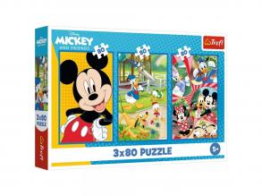 Disney: Mickey egér csapata 3x80db-os puzzle - Trefl