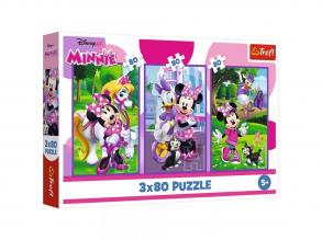 Disney: Minnie egér és barátai 3x80db-os puzzle - Trefl