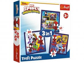 Spidey és barátai 3 az 1-ben 20-36-50 db-os puzzle - Trefl