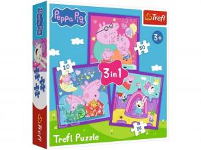 Peppa malac 3 az 1-ben 20-36-50 db-os puzzle - Trefl