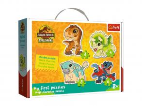 Jurassic World: Aranyos dinoszauruszok - Első Baby puzzle 3-4-5-6 db-os - Trefl