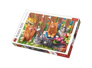 Cicák a kertben 500 db-os puzzle - Trefl