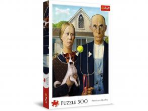 American Gothic Kutya kiadás 500 db-os puzzle - Trefl