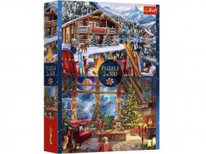 Karácsony a hegyekben 2x500db-os puzzle - Trefl