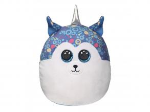 Ty Squishy Beanies párna alakú plüss figura HELENA, 30 cm - kék husky