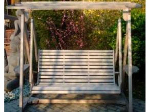 Paradiso hintaágy favázú árnyékolóval paddal Teak fából