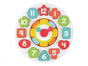 Formaválogató és tanuló óra fából, 13 db.