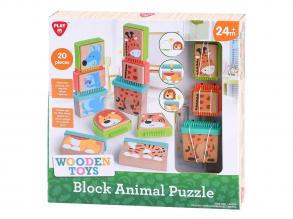 Állatos tüskés fa puzzle, 20 darabos.