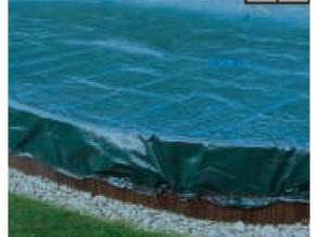 Erős időjárásálló ovális fólia 5,3*3,2 méteres medencére zöld/fekete színben