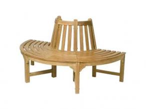 Fa köré építhető pad fél kör pad teak natur fából , átmérője 220 cm , magassága 90 cm