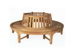 Fa köré építheto pad teljes kör pad teak natur fából , átméroje 220 cm , magassága 90 cm
