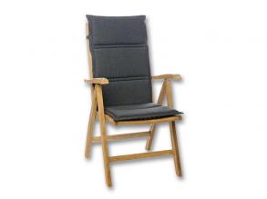 Grafit színű magas háttámlájú székhez párna 119*48*4 cm-es