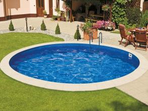 Ibiza kör alakú medence, 4 m * 1,5 m mély, szkimmer nyílással és kombi zárósínnel, fólia nélküll