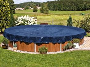 Erős időjárásálló prémium téli takaró 3,6 m-es kör alakú medencére kék/fekete