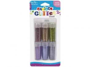 Carioca: Glitter Dust 6db-os csillámpor szett tégelyben - Pasztell színek