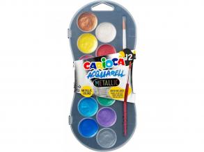Vízfesték készlet 12 metál színnel 30mm - Carioca