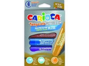 Metál fényű tempera stick 6db-os szett - Carioca