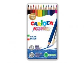 Akvarell színes ceruza 12db-os szett fém dobozban - Carioca
