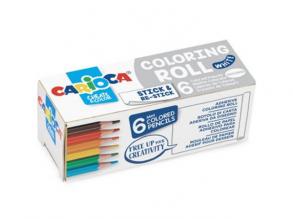Öntapadós mini színezőhenger 6db mini ceruzával - Carioca