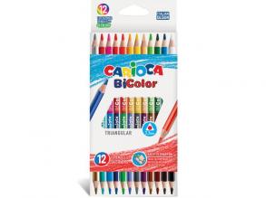 Színes ceruzakészlet kétvégű 12db-os 24 színnel - Carioca