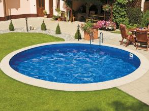 Ibiza kör alakú medence, 4,6 m átmérőjű, 1,2 m mély, kombi zárósín, fólia és szkimmer nyílás nélkül