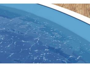 Medence fólia Blue liner, 0,8 mm vastag, átfedéssel, az 6,23 x 3,60 x 1,5 m-es ovális medencéhez