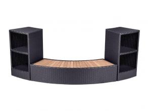 Rattan félkör alakú lépcso jacuzzi medencékhez