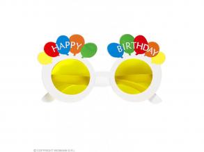 happy birthday feliratú szemüveg