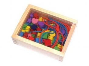 Fa gyönyfűző készlet dobozban - kicsi