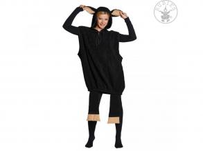 Fekete bárány kapucnis ruha unisex felnőtt jelmez fekete színben