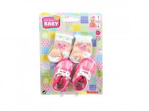 New Born Baby narancssárga zokni és rózsaszín cipő - Simba