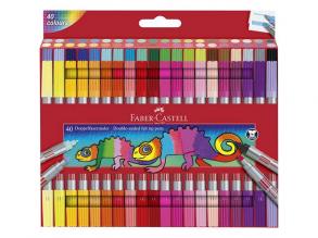 Faber-Castell: 40db-os kétvégű filctoll készlet ragyogó színekkel