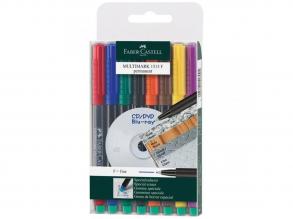 Faber-Castell: Multimark alkoholos filctoll szett F 0,6 mm  8 db